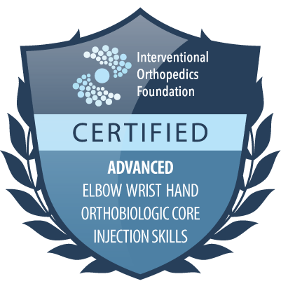 IOF certification badge: advanced elbow wrist hand